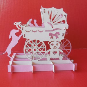 3D-kinderwagen - sjabloon voor snijpapier - SVG