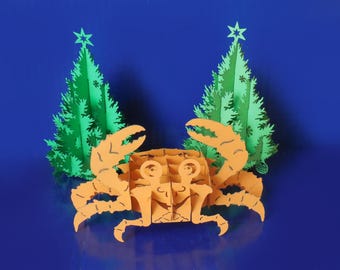 3D Crab Sliceform Paper Template (Digital Download)