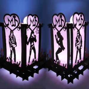 Michael Jackson Fan Box, Lámpara de té 3D, Lámpara de té de papel, Lámpara de ventilador SVG, Plantilla de linterna 3D, Lámpara de Michael Jackson, Figura de Michael Jackson