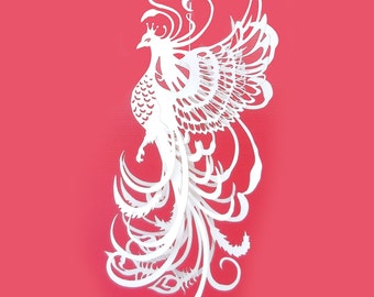 Phoenix 3D - template for paper cutting