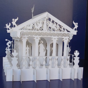 Partenone - Modello di piegatura 3D per il taglio della carta. PDF, SVG,