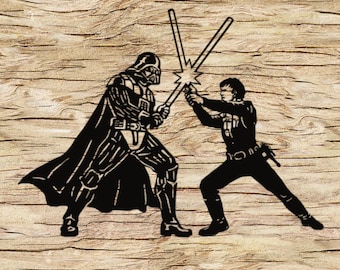 Luke vs Darth Vader Star Wars Clipart (SVG, PNG, PDF)