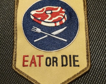 Eat or Die Gourmet Research Society Blue Archive  - Hook & Loop Morale Patch