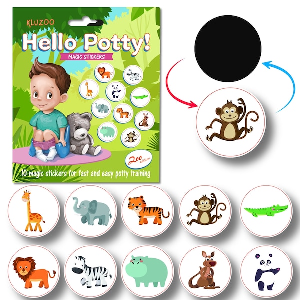10 magische stickers-zindelijkheidstraining stickers-dierenstickers-zindelijkheidsstickers voor kinderen-beloningsstickers voor peuters - kinderopvang - babystickers