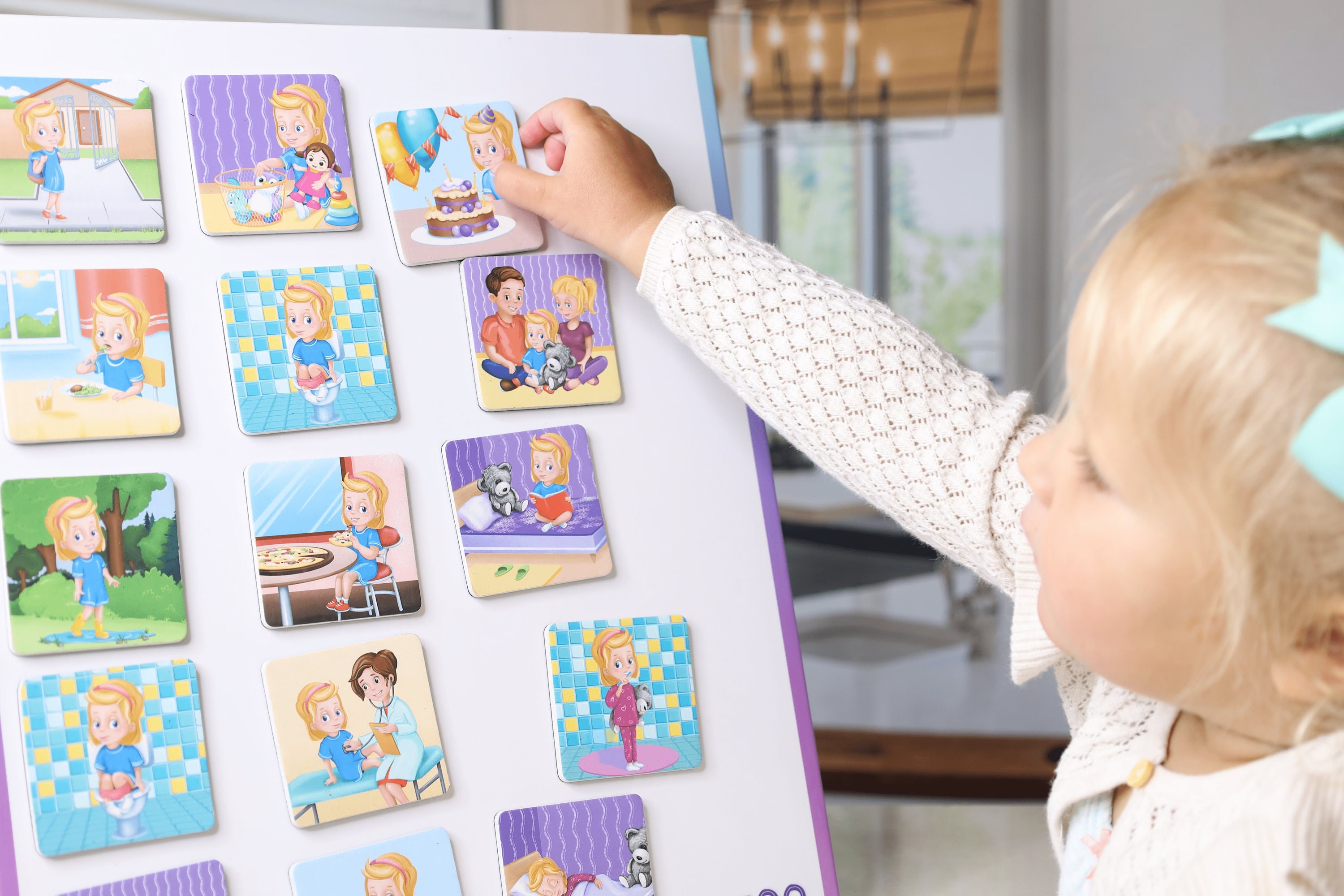 72 tarjetas magnéticas de actividades diarias - Horario visual para niños - Tabla de rutinas para niños pequeños - Rutina diaria Montessori - Agenda para niños - Tareas - Planificador para niños con TDAH