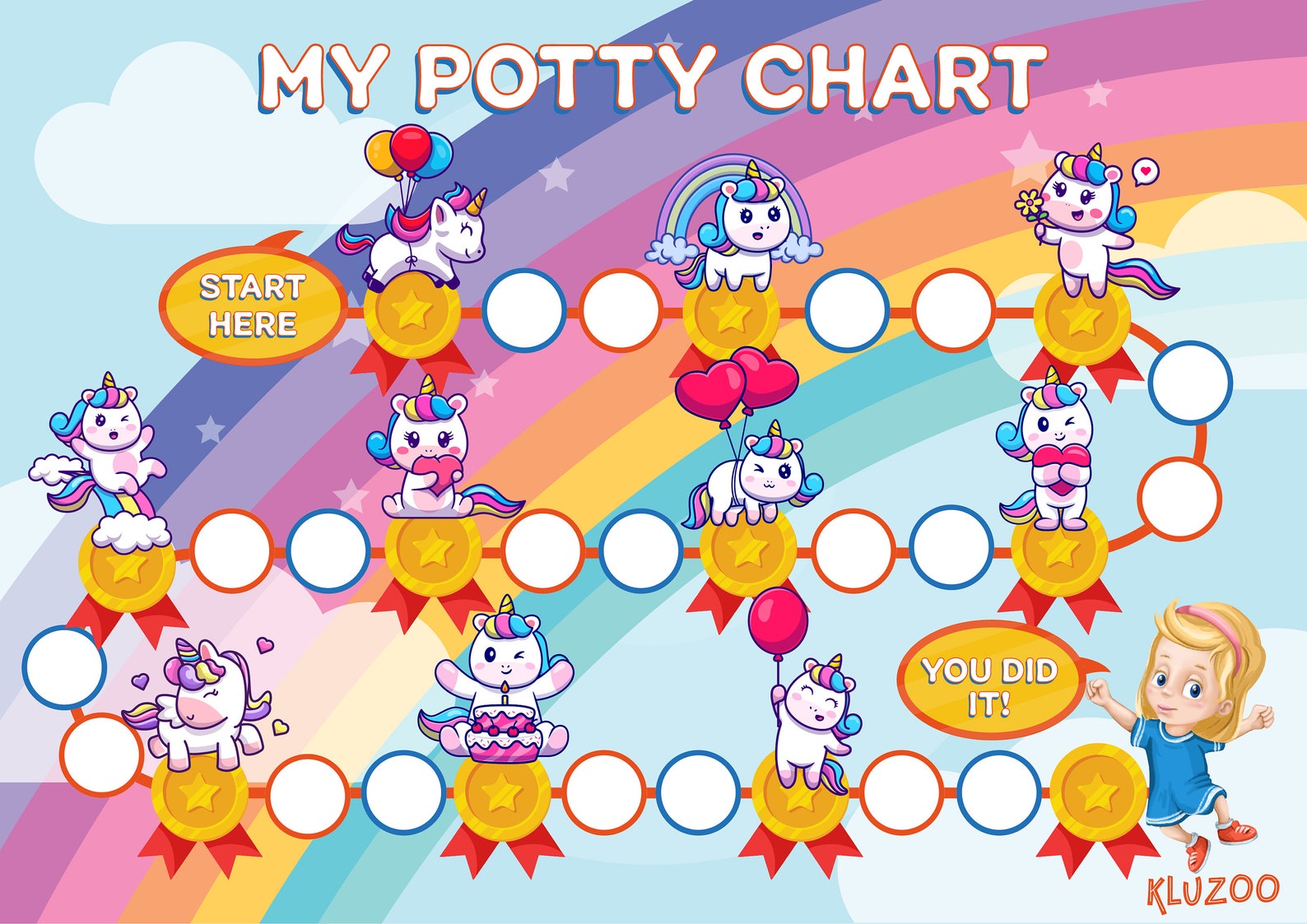 Potty Training Reward Chart Printable - Instant Download - A4/A3/A5 ...