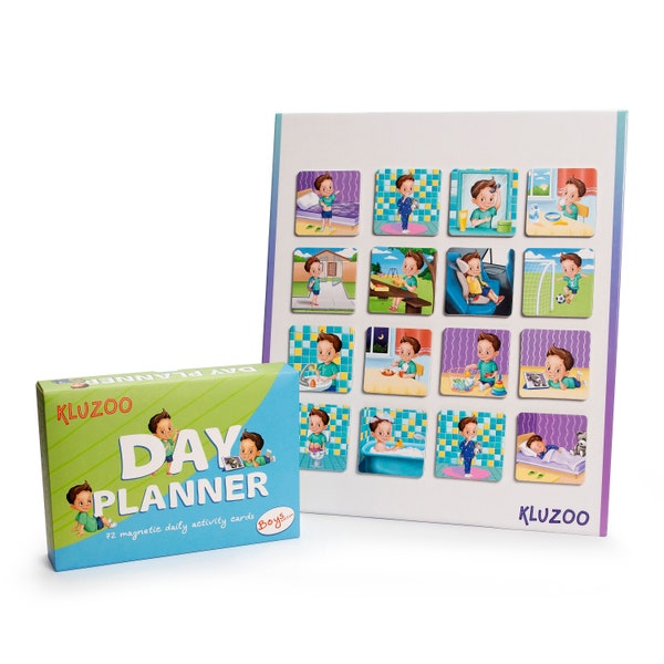 Dayplanner board with 72 magnetic cards-Visual Schedule Kids-Toddler Routine Routine Chart-Montessori Daily Routine-Visual Wall Planner