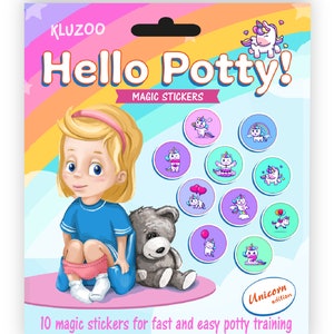 10 Magic Stickers-Potty Training Stickers-Unicorns Stickers-Potty Stickers for Kids-Reward Stickers for toddlers - Daycare -Baby Stickers