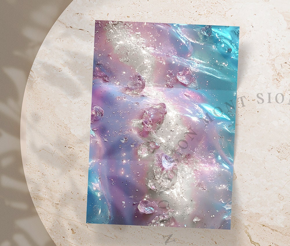 Abstract Holographic Digital Papers, Shiny/glossy Holographic Texture ...