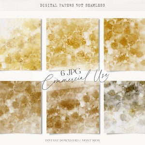Abstract Digital Paper, Gold Watercolor Background, Gold Abstract ...