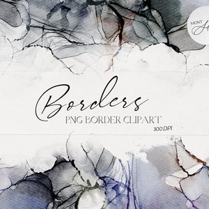 Clipart bordi estetici, bordo blu navy astratto PNG, sfondi trasparenti, elementi decorativi di design, uso commerciale, file digitale