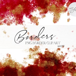 Imágenes Prediseñadas de bordes abstractos, borde naranja dorado/rojo de acuarela, textura de acuarela PNG, fondos transparentes, elementos de diseño decorativo