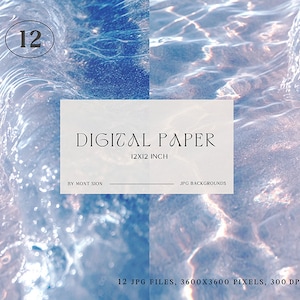 Papeles digitales de agua abstracta, imágenes de arte de gel de agua/ondulación de agua, artesanía digital, scrapbooking, diario, uso comercial, imágenes prediseñadas digitales
