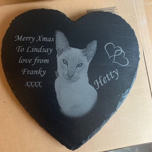 Large slate photo heart