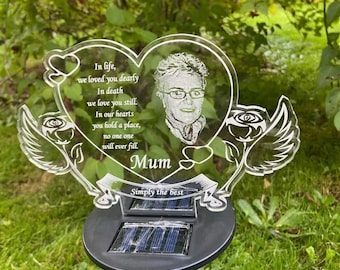 Solar Power Memorial Garden Grave Light. **New Upgraded Base- now wall mountable***