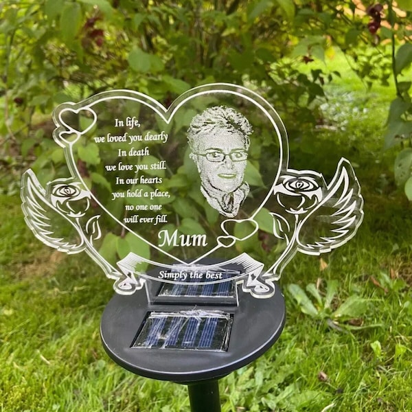 Solar Power Memorial Garden Grave Light. **New Upgraded Base- now wall mountable***