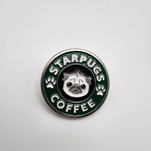 StarPugs coffee enamel pin