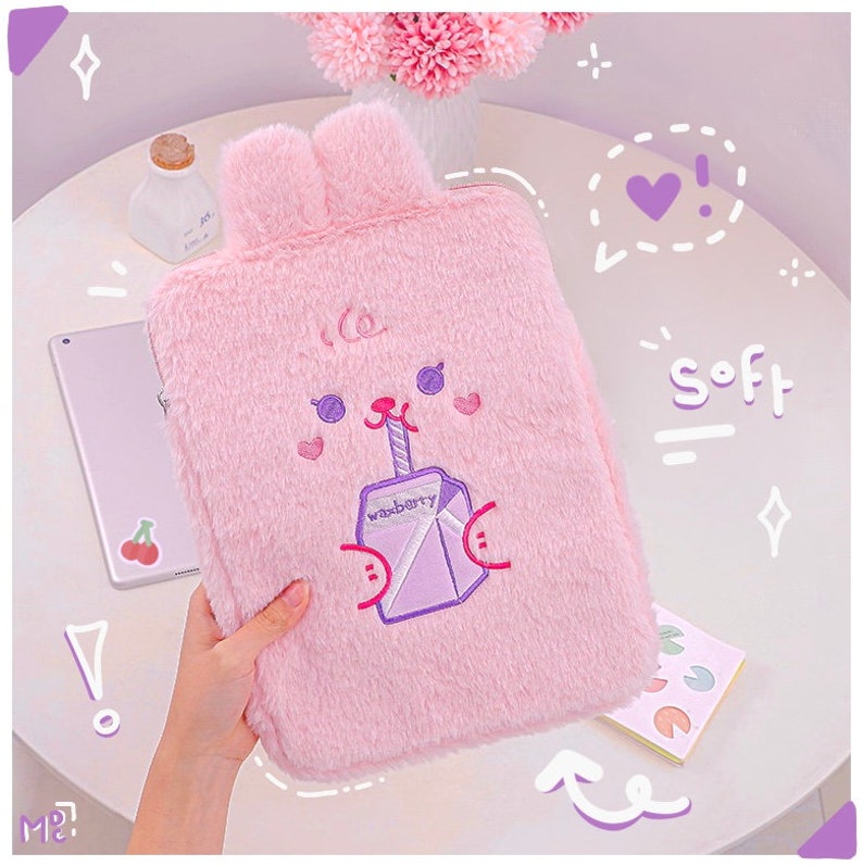 Fluffy Cute Bunny Tablet Sleeve in Pink Bunny iPad case Soft Etsy