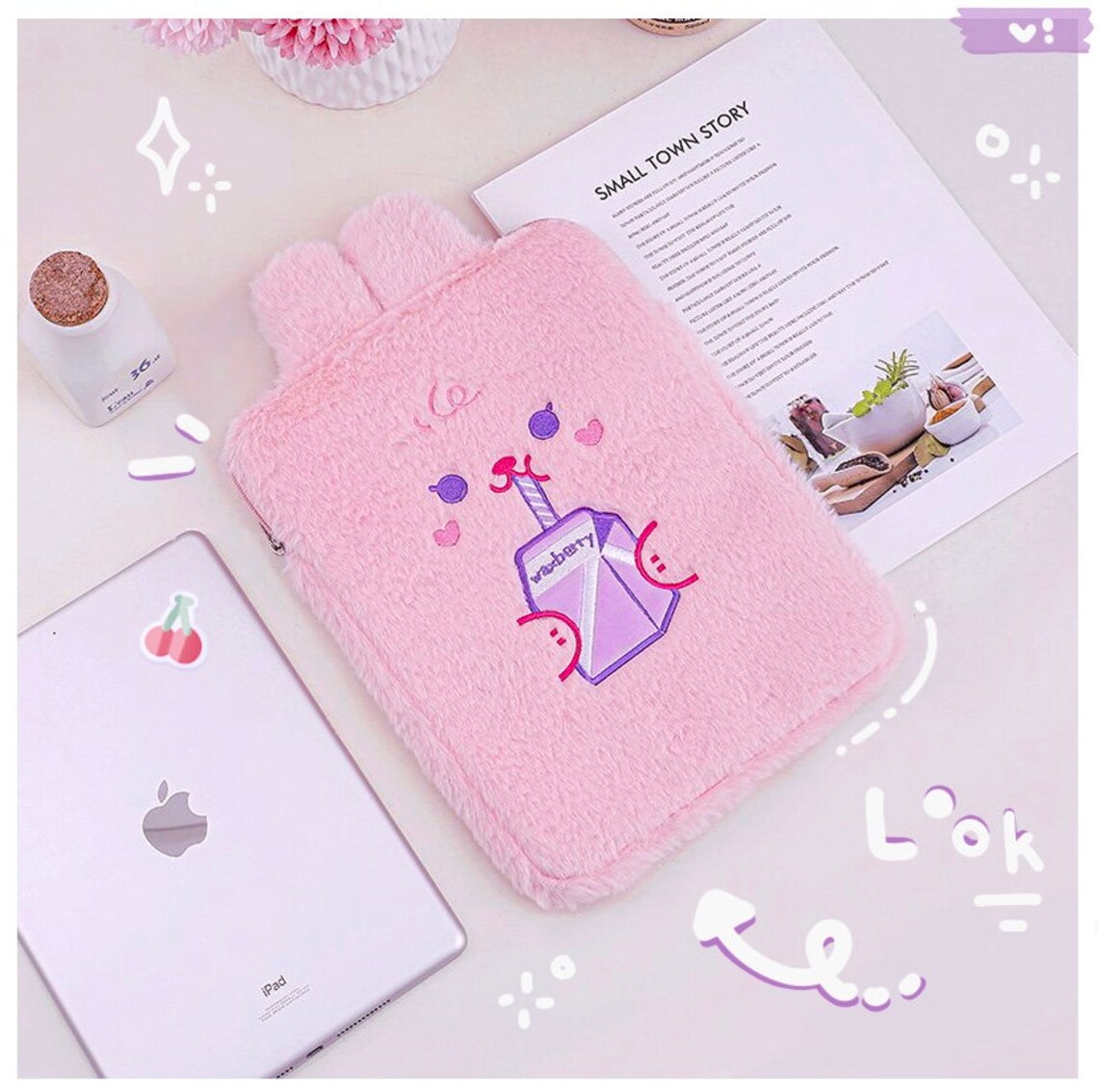 Fluffy Cute Bunny Tablet Sleeve in Pink Bunny iPad case Soft Etsy