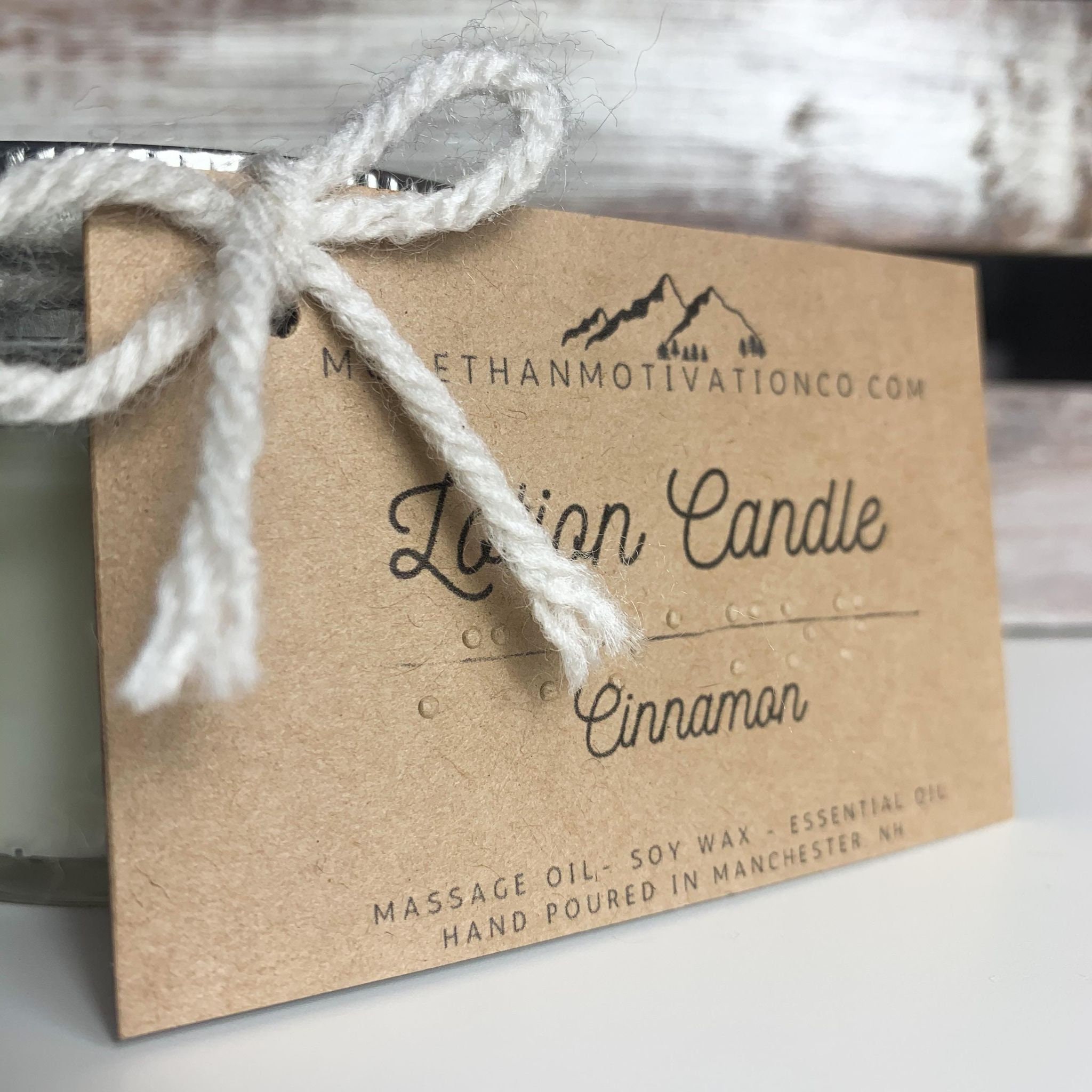 BRAILLE LABEL Hand Lotion Woodwick Candle, Made With Essential Oils, Soy Wax, Hand Poured, Mason