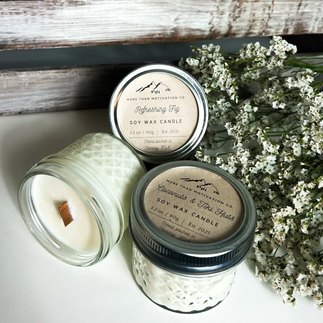 Woodwick Candle Trio, Made With Soy Wax, Hand Poured, Mason Jar, Vegan