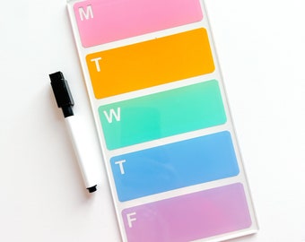 Wipeable Acrylic Weekly Planner, Desk Planner, Wipeable Calendar, Dry Wipe Planner, Work Week Planner