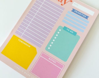 Daily Planner, Notepad, 50 Pages, Tear-Off Pages