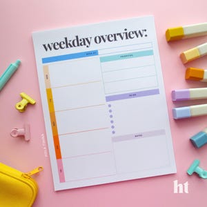 Weekday Overview – Weekly Notepad Planner – To-Do List, Priorities & Notes Pad