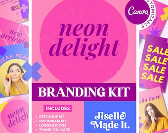 Branding Kit Templates - Etsy Shop Branding Kit - Social Media Branding Template - Instagram Bundle - Canva Templates - Customizable - Canva