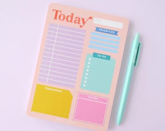 Today 5x7 Daily Notepad Planner – To-Do List, Priorities & Notes Pad