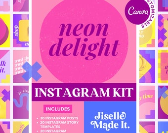 Instagram Post Templates - Canva Template - Instagram Kit Bundle - Instagram highlights - Instagram Story - Social Media Template