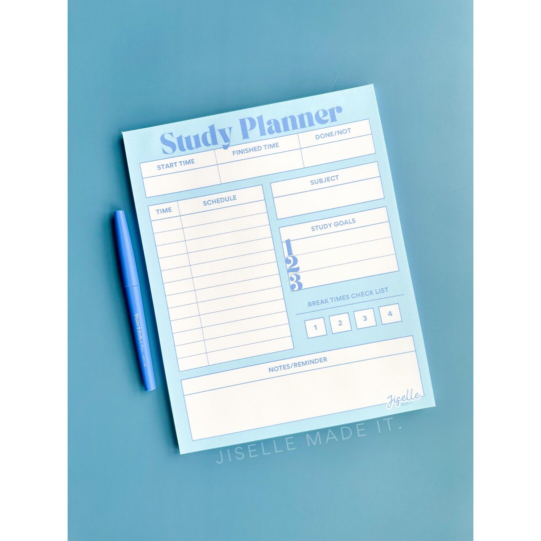 Printable Study Notepad Study Notepad Planner - Etsy