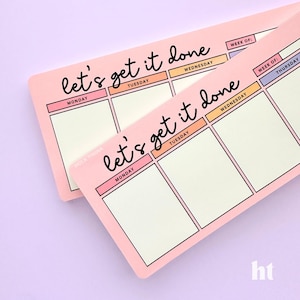Let's Get it done – Weekly Notepad Planner – Keyboard planner