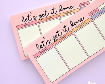 Let's Get it done – Weekly Notepad Planner – Keyboard planner