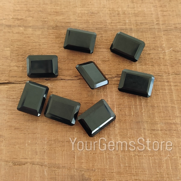 AAA Natural Black Onyx Rectangle Faceted Cut, Black Onyx Loose Gemstones, Available sizes 3x5 MM to 20x30 MM