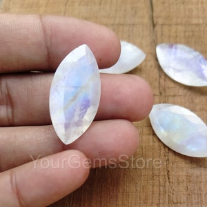 AAA Natural Rainbow Moonstone Faceted Marquise Cut Calibrated Size Loose Gemstone 8x4,10x5,12x6,14x7,16x8,18x9,20x10,22x11,24x12,30x15 MM