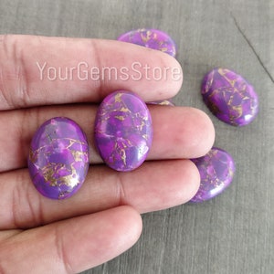 AAA Mohave Turquoise, Purple Copper Oval Turquoise, Flat Back Cabochon, Calibrated Size Loose Gemstone, Size Available 4x6 MM to 20x30 MM