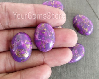 AAA Mohave Turquoise, Purple Copper Oval Turquoise, Flat Back Cabochon, Calibrated Size Loose Gemstone, Size Available 4x6 MM to 20x30 MM
