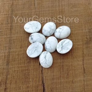 AAA Natural Blanco Howlita Turquesa Cabujón Oval Tamaño Calibrado Piedras Preciosas Sueltas 4x6,5x7,6x8,7x9,8x10,9x11,10x14,12x16,13x18,18x25,20x30mm