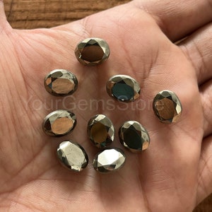 AAA Natural Golden Pyrite Oval Faceted Cut Gemstone Calibrated size 4x6,5x7,6x8,7x9,8x10,9x11,10x12,10x14,12x16,13x18,18x25,20x30mm