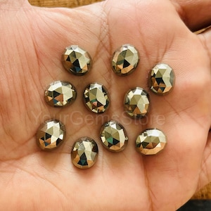 AAA Natural Golden Pyrite Oval Rosecut Flatback Cabochon Calibrated size 4x6,5x7,6x8,7x9,8x10,9x11,10x12,10x14,12x16,13x18,18x25,20x30mm