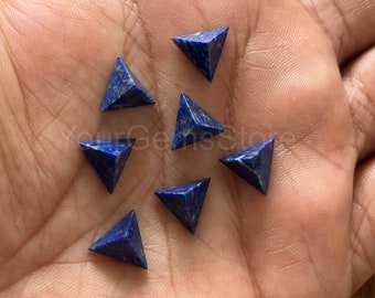 AAA Natural Lapis Lazuli Pyramid Shape Triangle Gemstone, Calibrated Size Gemstone 3,4,5,6,7,8,9,10,11,12,13,14,16,17,18,20,22,26,30,40 MM