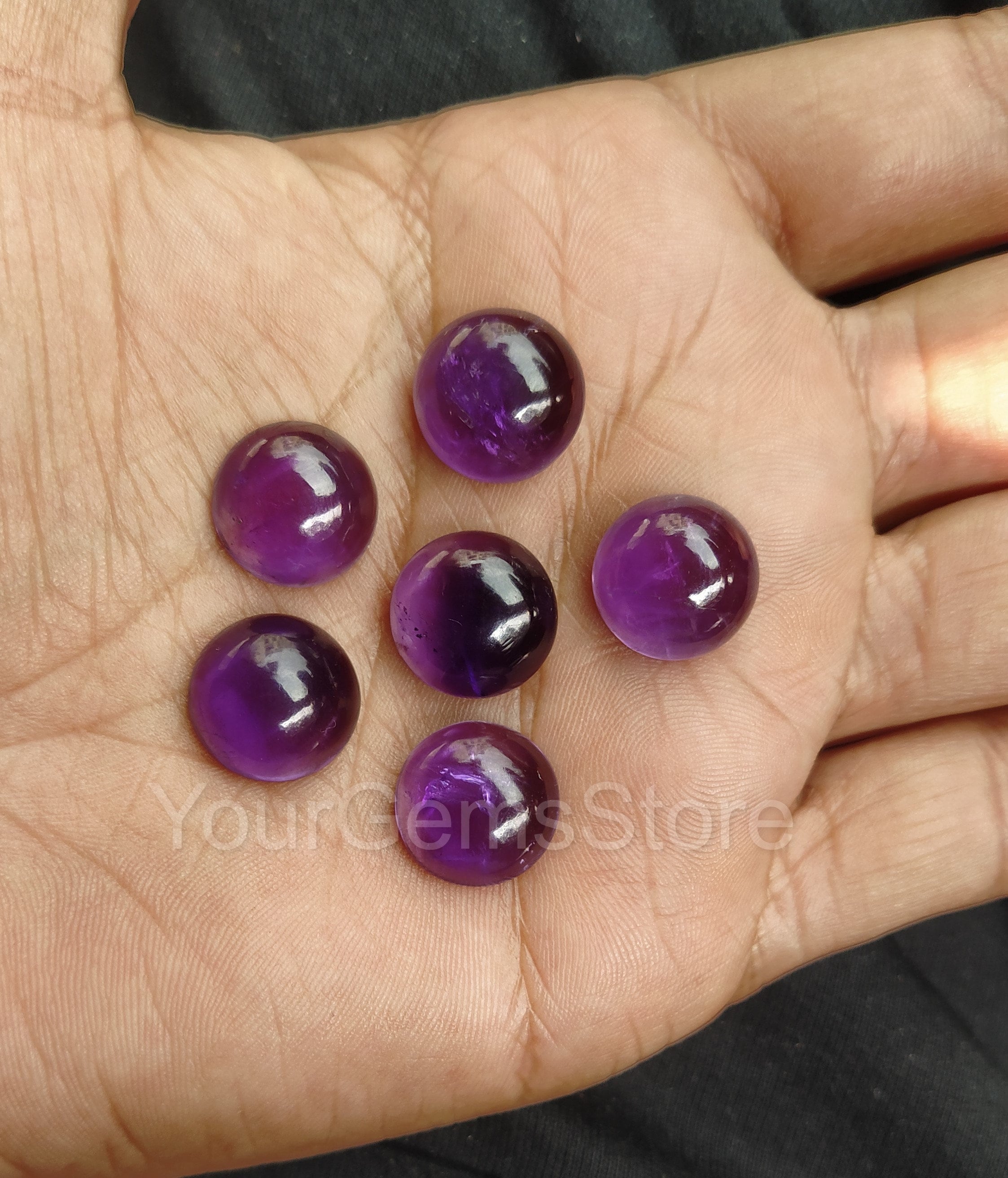 AAA Quality 10 Piece Natural Amethyst 10 MM Cushion Cabochon Gemstone Calibrated 