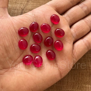 AAA Ruby Quartz Oval Shape Cabochon Calibrated Size Loose Gemstones 4x6,5x7,6x8,7x9,8x10,9x11,10x14,12x16,13x18,18x25,20x30mm
