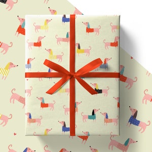 Eco Sausage Dog Wrapping Paper Sheets 84cm x 60cm - Environmentaly Friendly Recyclable Premium Dachshund Gift Wrap in Plastic Free Packaging