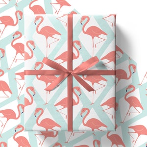 Eco Flamingo Wrapping Paper Sheets 84cm x 60cm - Environmentally Friendly Recyclable Premium Gift Wrap in Plastic Free Packaging