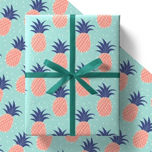 Eco Pineapple Wrapping Paper Sheets 84cm x 60cm - Environmentally Friendly Recyclable Premium Gift Wrap in Plastic Free Packaging