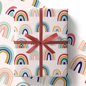 Eco Rainbow Wrapping Paper Sheets 84cm x 60cm - Environmentaly Friendly Recyclable Premium Gift Wrap in Plastic Free Packaging