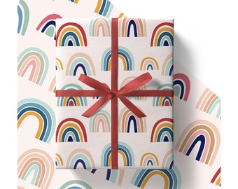 Eco Rainbow Wrapping Paper Sheets 84cm x 60cm - Environmentaly Friendly Recyclable Premium Gift Wrap in Plastic Free Packaging