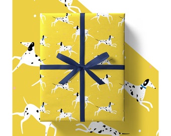 Eco Dalmatian Dog Wrapping Paper Sheets 84cm x 60cm - Environmentaly Friendly Recyclable Premium Gift Wrap in Plastic Free Packaging